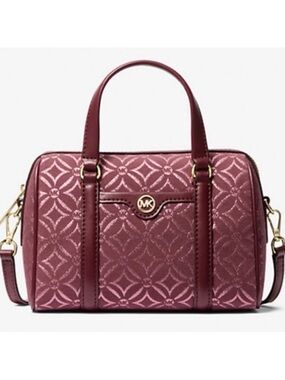 MICHAEL KORS SMALL METALLIC LOGO JACQUARD DUFFLE CROSSBODY BAG 🌟EUC🌟